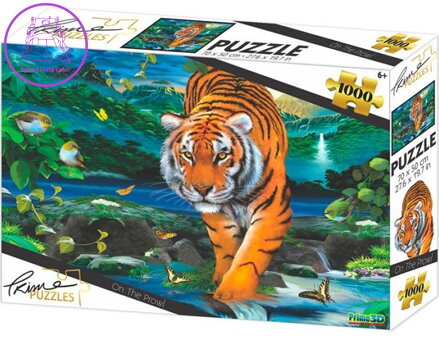 PRIME 3D Puzzle Tygr na lovu 1000 dílků