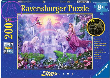 RAVENSBURGER Svítící puzzle Magická noc jednorožců XXL 200 dílků