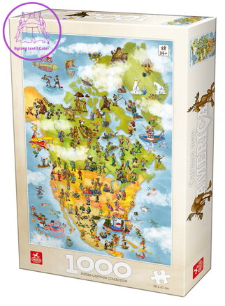 DEICO Puzzle Kreslená mapa Ameriky 1000 dílků