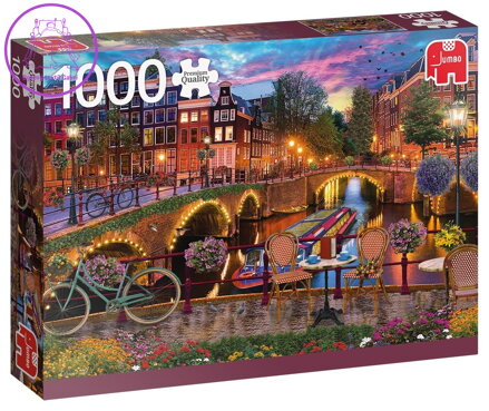 JUMBO Puzzle Vodní kanály v Amsterdamu 1000 dílků