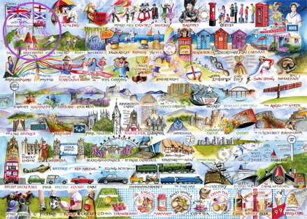 GIBSONS Puzzle Symboly Velké Británie 1000 dílků