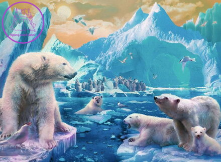 RAVENSBURGER Puzzle Polární medvědi XXL 300 dílků