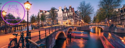 RAVENSBURGER Panoramatické puzzle Večer v Amsterdamu 1000 dílků