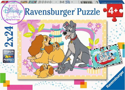 RAVENSBURGER Puzzle Disneyho oblíbená štěňátka 2x24 dílků