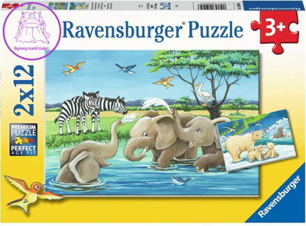 RAVENSBURGER Puzzle Mláďata zvířat 2x12 dílků