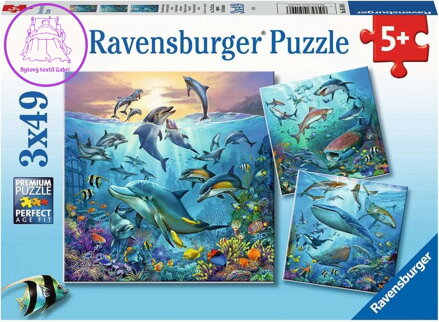 RAVENSBURGER Puzzle Zvířata z oceánu 3x49 dílků