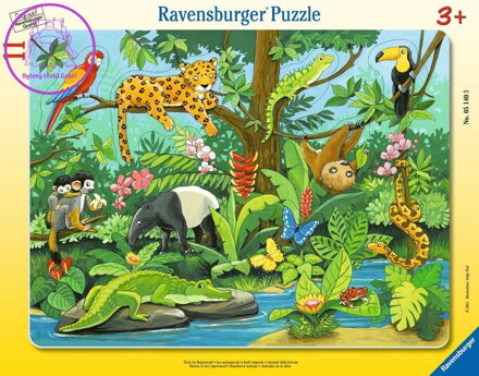 RAVENSBURGER Vkládačka Zvířátka z deštného pralesa 11 dílků