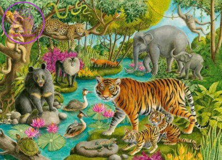 RAVENSBURGER Puzzle Indický les 60 dílků