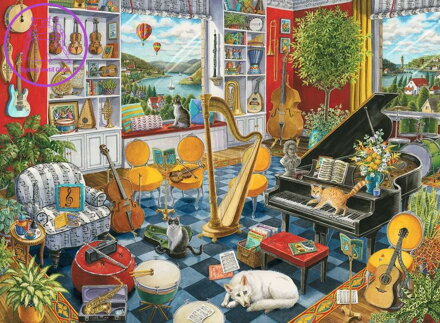 RAVENSBURGER Puzzle Hudební místnost 500 dílků