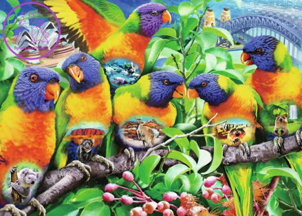 RAVENSBURGER Puzzle Země papoušků 1000 dílků