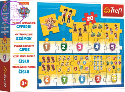 TREFL Vzdělávací puzzle Čísla Tlapková patrola 20 dílků