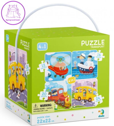 DODO Puzzle Dopravní prostředky 4v1 (12,16,20,24 dílků)
