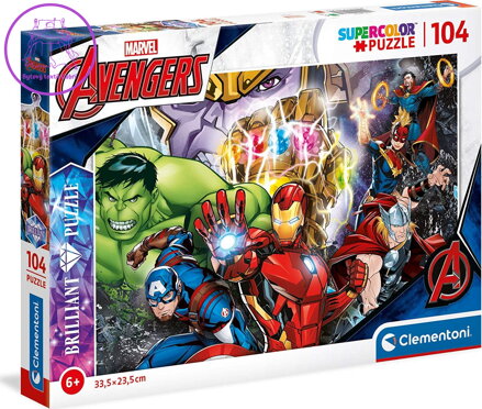 CLEMENTONI Brilliant puzzle Marvel: Avengers 104 dílků