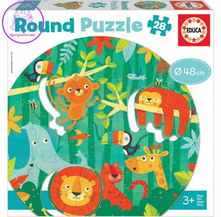 EDUCA Kulaté puzzle Džungle 28 dílků
