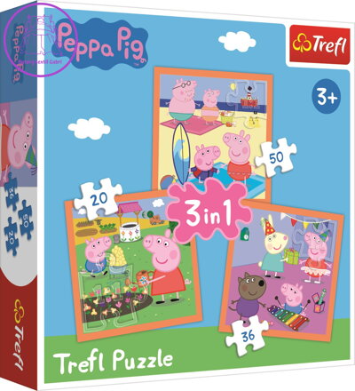 TREFL Puzzle Prasátko Peppa: Úžasné nápady 3v1 (20,36,50 dílků)