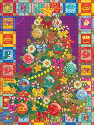 COBBLE HILL Puzzle Vánoční stromek na přikrývce XL 275 dílků