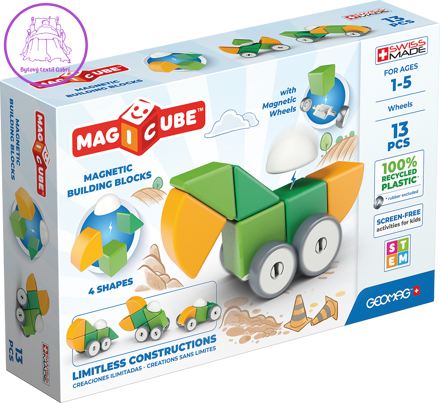 GEOMAG Magnetické kostky Magicube Shapes - Vozítka 13 dílů