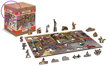 WOODEN CITY Dřevěné puzzle V hračkářství 2v1, 400 dílků EKO