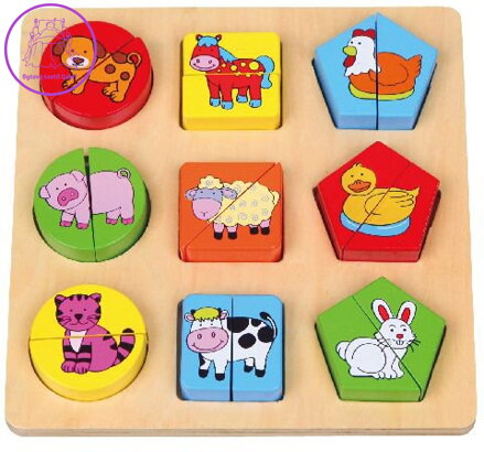 BABU Vkládačka Domácí zvířátka a tvary