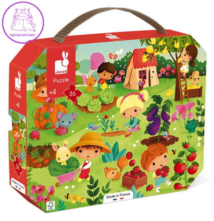 JANOD Puzzle v kufříku Zahrada 36 dílků