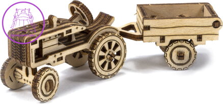 WOODEN CITY 3D puzzle Superfast Americký traktor s vlečkou