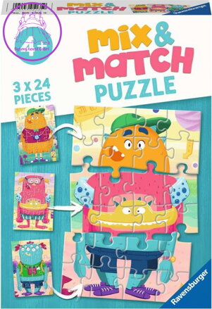 RAVENSBURGER Puzzle Mix&Match: Legrační příšera 3x24 dílků