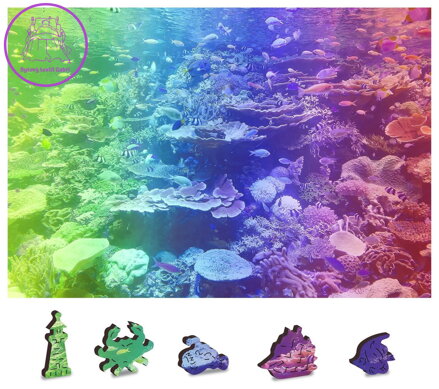 WOODEN CITY Dřevěné puzzle Korálový útes 2v1, 200 dílků EKO