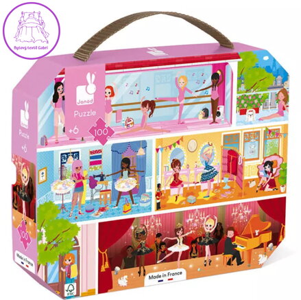 JANOD Puzzle v kufříku Škola baletu 100 dílků