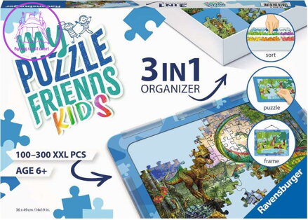 RAVENSBURGER Sada pro skládání puzzle My Puzzle Friends Kids 3v1 modrá