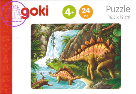 GOKI Dřevěné puzzle Dinosauři: Stegosaurus 24 dílků
