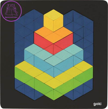 GOKI Dřevěné puzzle Pyramida 3D efekt 82 dílků