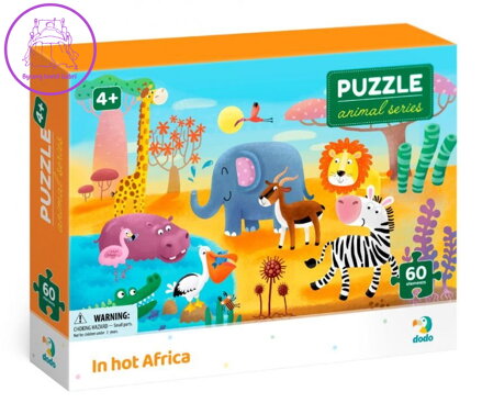 DODO Puzzle Zvířata: Vedro v Africe 60 dílků