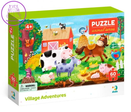 DODO Puzzle Zvířata: Dobrodružství na venkově 60 dílků
