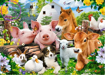 CASTORLAND Puzzle Přátelé na farmě 60 dílků