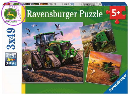 RAVENSBURGER Puzzle John Deere v akci 3x49 dílků