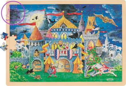 GOKI Dřevěné puzzle Pohádková hodina 192 dílků