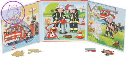 GOKI Magnetická puzzle kniha Hasičský sbor 2x20 dílků