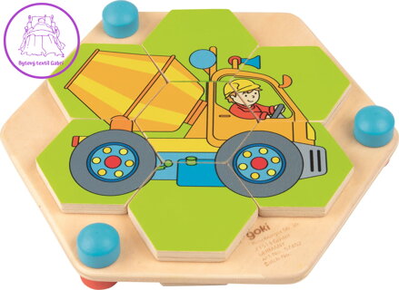 GOKI Puzzle hexagon Stavební stroje