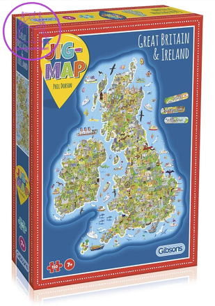 GIBSONS Vzdělávací puzzle Mapa Velké Británie a Irska 150 dílků