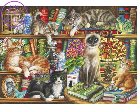 GIBSONS Puzzle Kočičky v knihách 1000 dílků