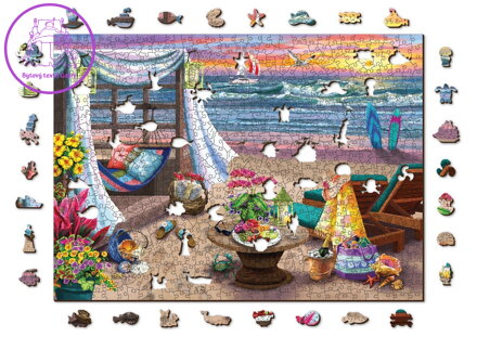 WOODEN CITY Dřevěné puzzle Letní čas 2v1, 505 dílků EKO