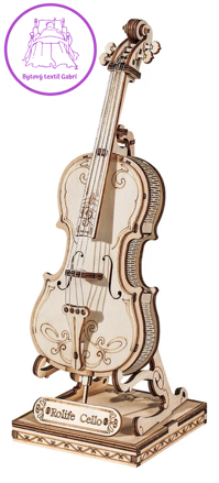 ROBOTIME Rolife 3D dřevěné puzzle Violoncello 58 dílků