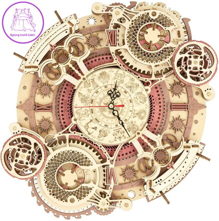 ROBOTIME Rokr 3D dřevěné puzzle Nástěnné hodiny Zodiac 168 dílků