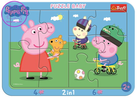 TREFL Baby puzzle Šťastné prasátko Peppa 2v1, 10 dílků