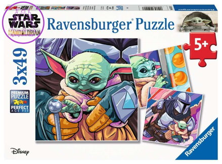 RAVENSBURGER Puzzle Star Wars: Mandalorian 3x49 dílků