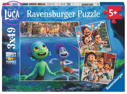 RAVENSBURGER Puzzle Disney Pixar: Luca 3x49 dílků