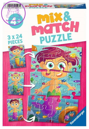 RAVENSBURGER Puzzle Mix&Match: Mořské panny a mořské příšery 3x24 dílků