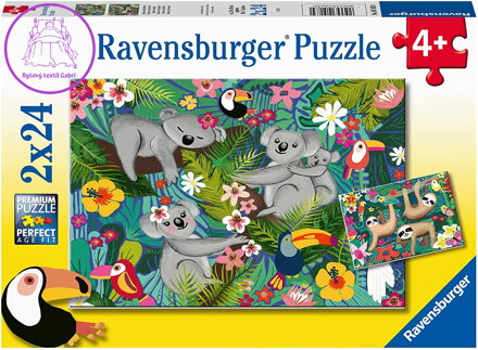 RAVENSBURGER Puzzle Koaly a lenochodi 2x24 dílků