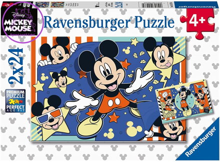 RAVENSBURGER Puzzle Mickey Mouse: Natočte film! 2x24 dílků