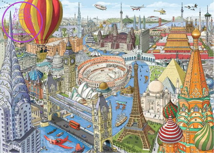 RAVENSBURGER Puzzle Cesta kolem světa za 80 dní 1000 dílků